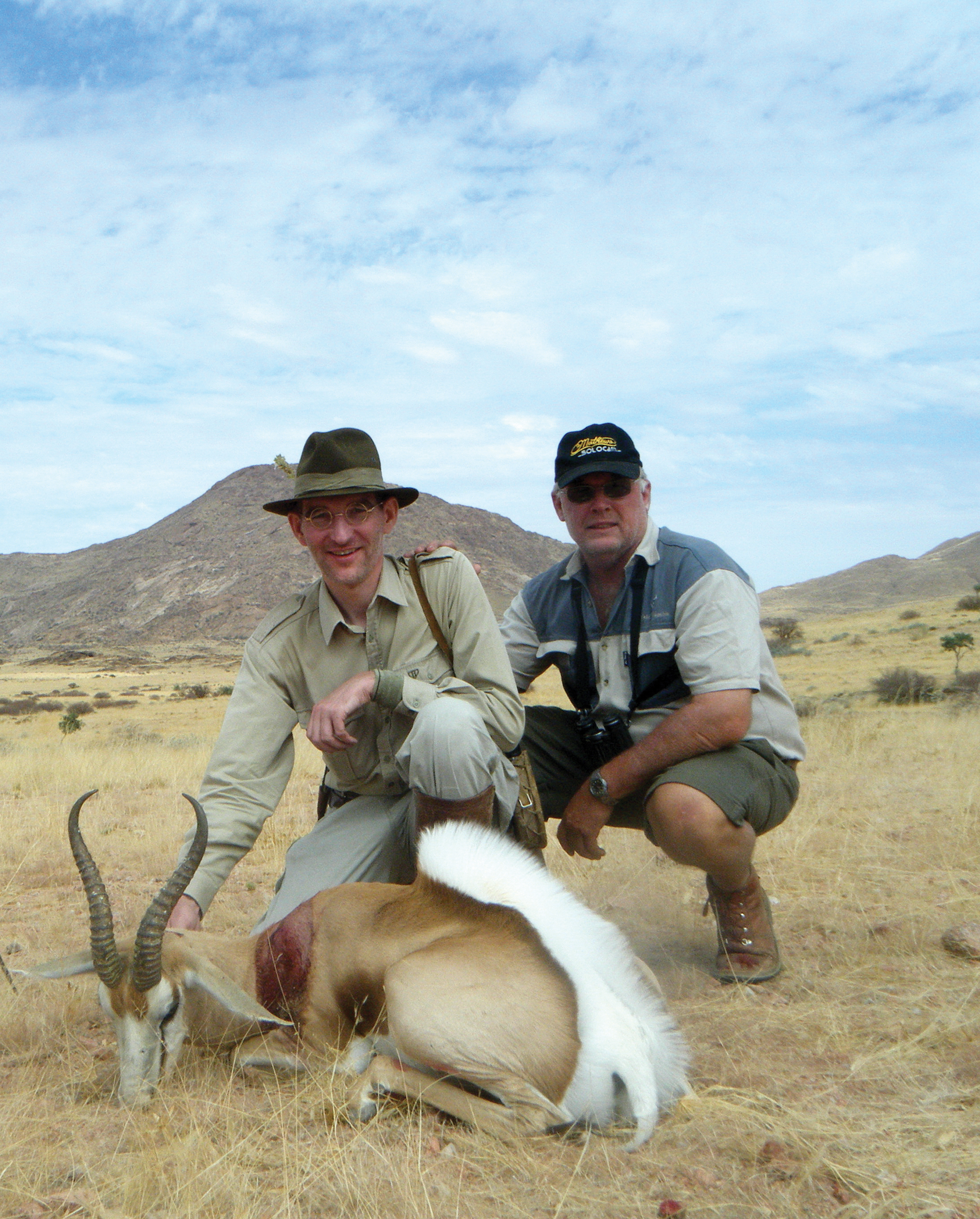 Dr Christian Carl Willinger and PH Hartwig von Seydlitz, Springbok hunt, HuntiNamibia 2019.